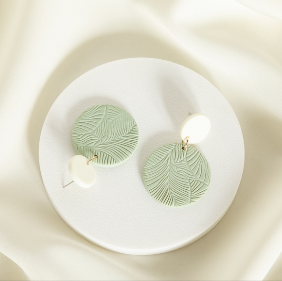 Sage Foliage Earrings - Only 3 left! - Picture 3 of 8